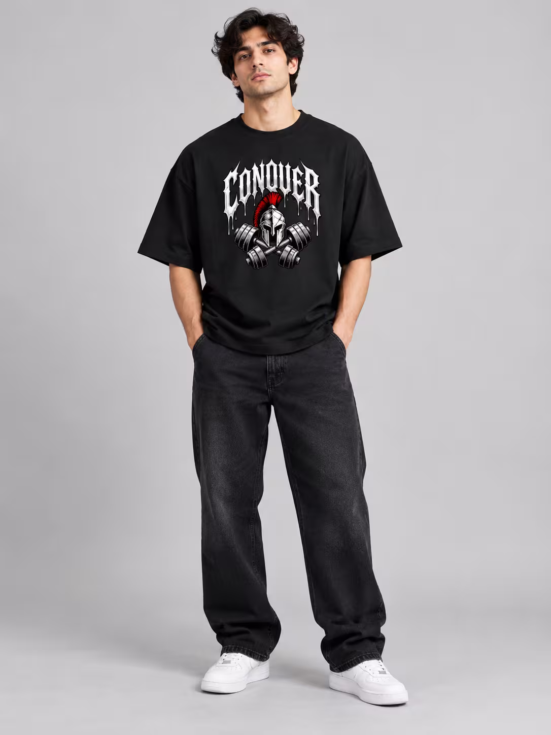 Conquer Spartan Gym Oversized T-Shirt