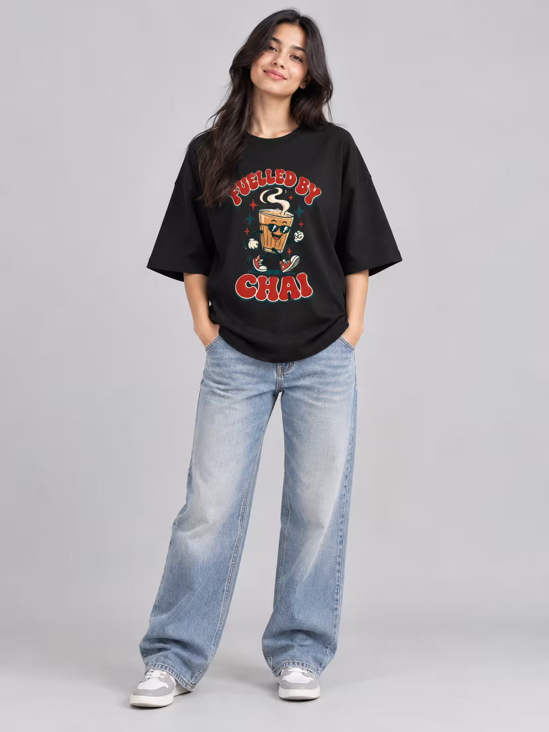 Fuelled By Chai Oversized T-Shirt
