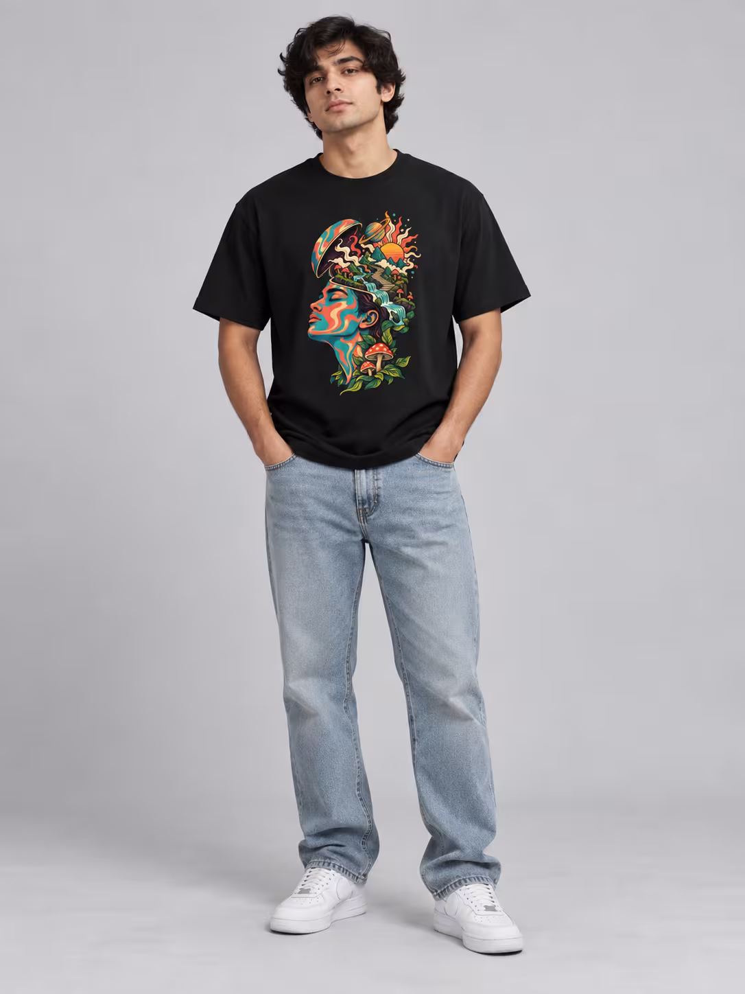 Inner Space T-Shirt in Black, front