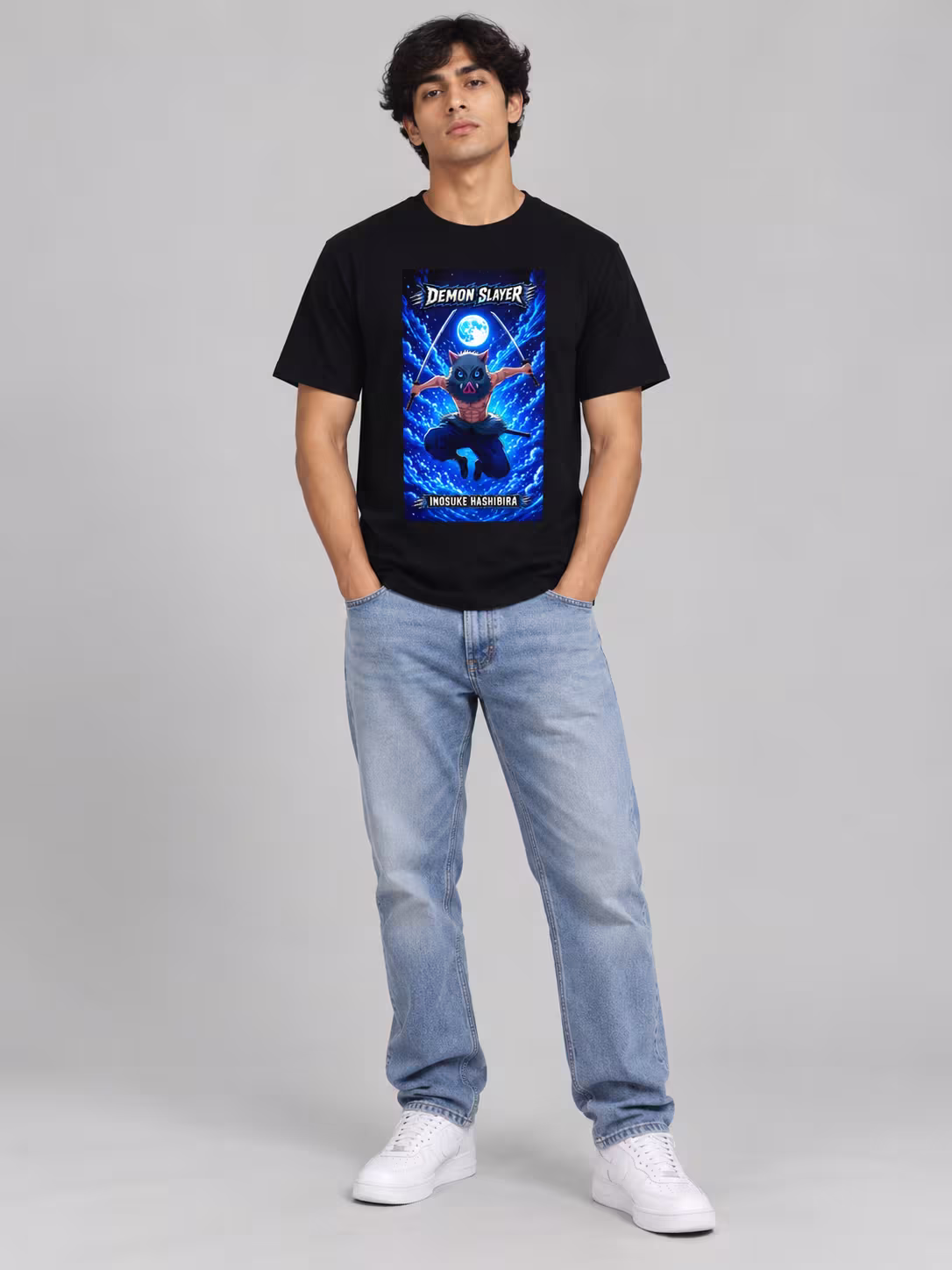 Inosuke Anime T-Shirt in Black, front