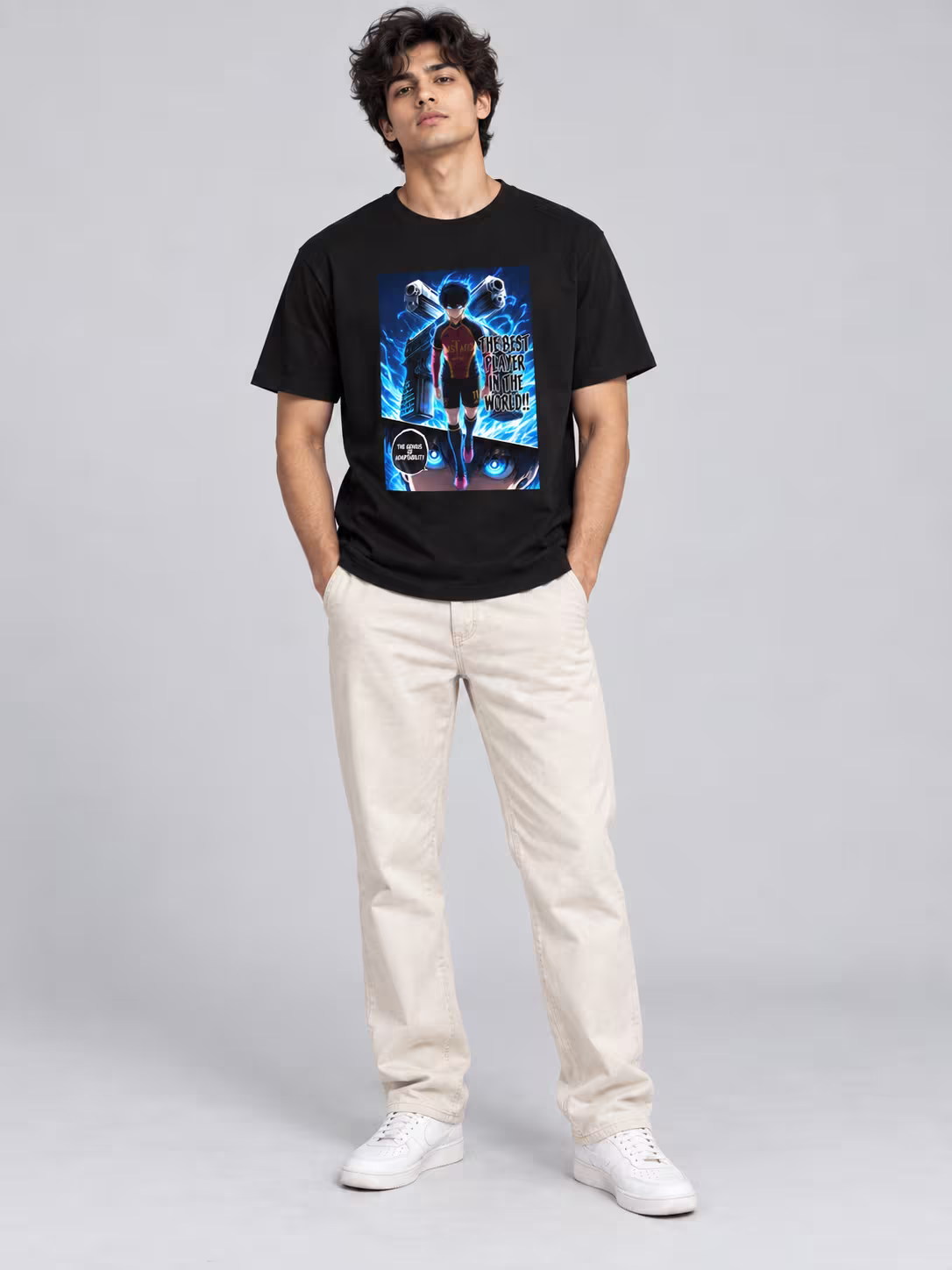 Isagi Yoichi Anime T-Shirt in Black, front