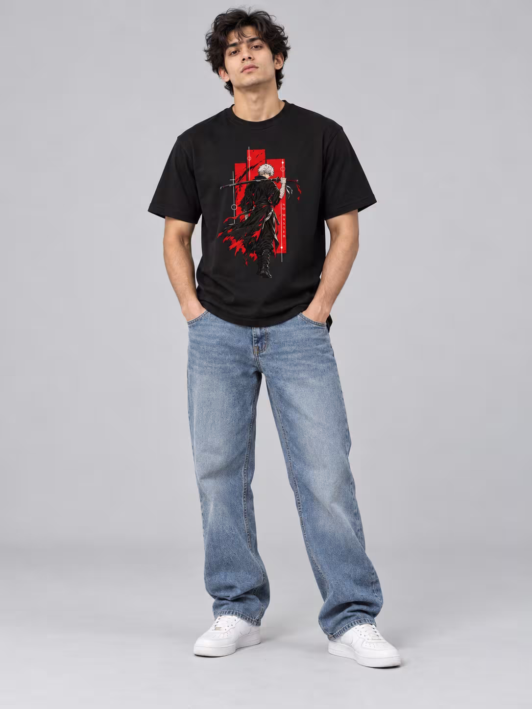 No Master T-Shirt in Black, front