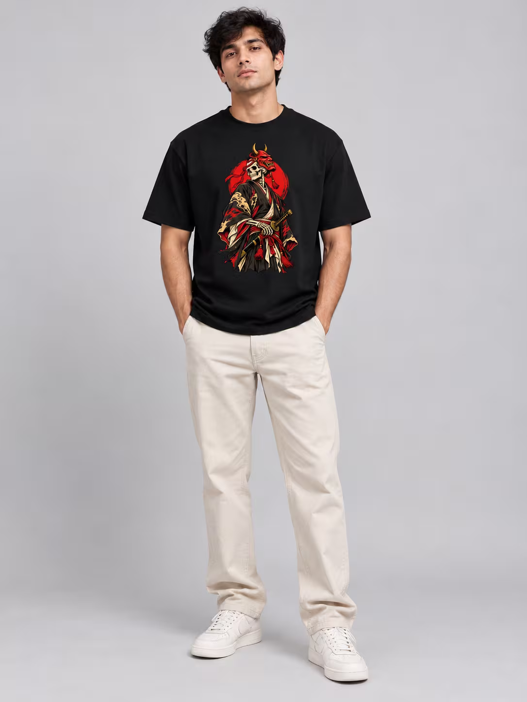 Oni Ronin Samurai T-Shirt in Black, front