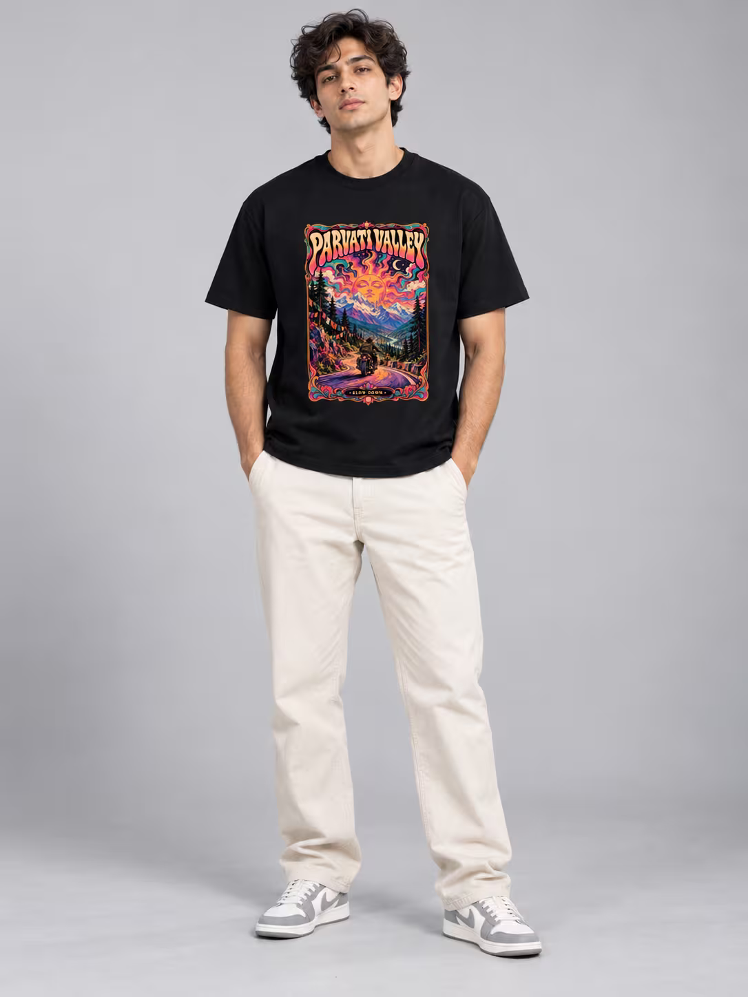 Parvati Valley T-Shirt in Black, front