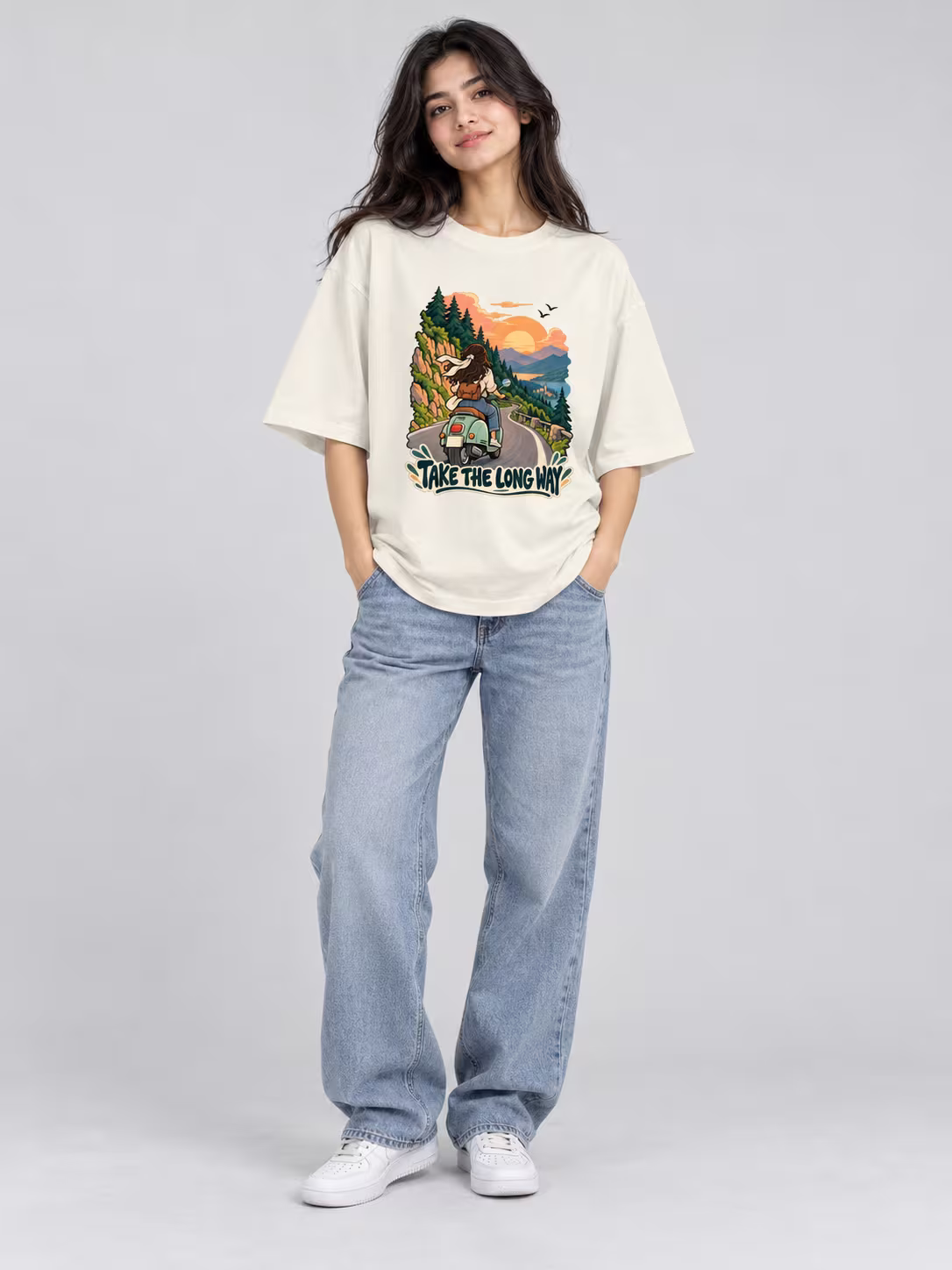 Take The Long Way Road Trip Oversized T-Shirt