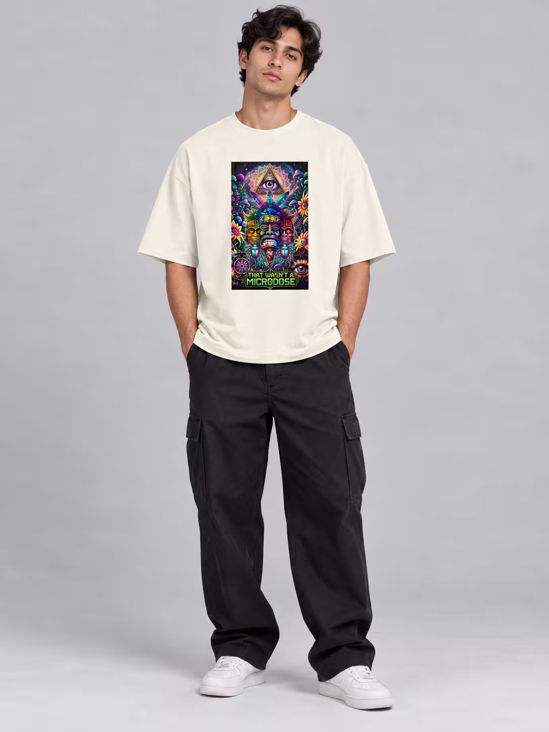 That Wasn't a Microdose Oversized T-Shirt in Natural, front